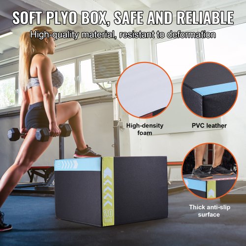 3 in 1 Plyometric Jump Box 302420 Inch Foam Plyo Box Platform Jumping
