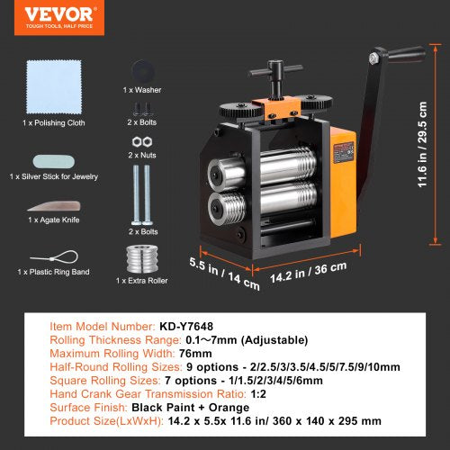 Rolling Mill 376 mm Jewelry Rolling Mill Machine 1 2 Gear Ratio 3in1