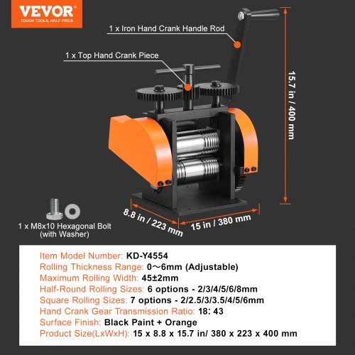 Rolling Mill 17745 mm Jewelry Rolling Mill Machine 1 24 Gear Ratio