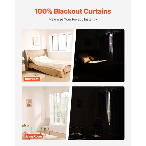 Blackout Curtains 84 Inch Length 2 Panels Set 52 Inch Wide Each Thermal