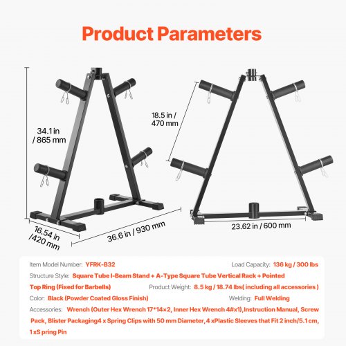 Weight Plate Rack A Frame Weight Plate Tree for 2Inch Weight Plates