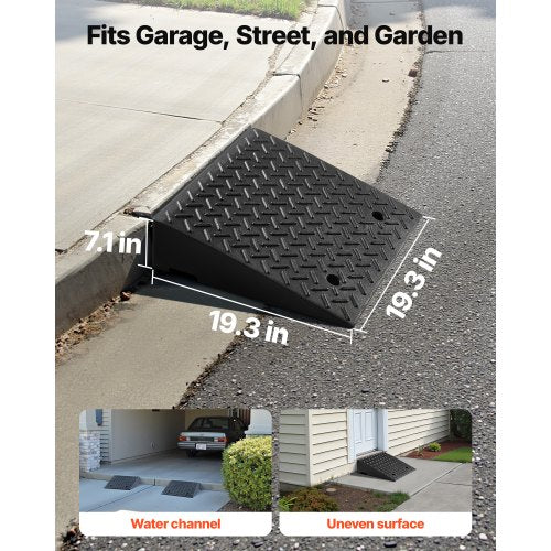 Driveway Curb Ramp 7000 lbs Load Capacity 7 Inches Rise Height Heavy Duty