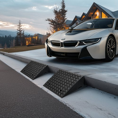Driveway Curb Ramp 7000 lbs Load Capacity 7 Inches Rise Height Heavy Duty