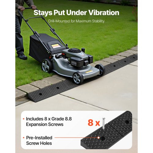 Rubber Curb Ramp 33069 lbs Load Capacity 2 Inches Rise Height Heavy Duty