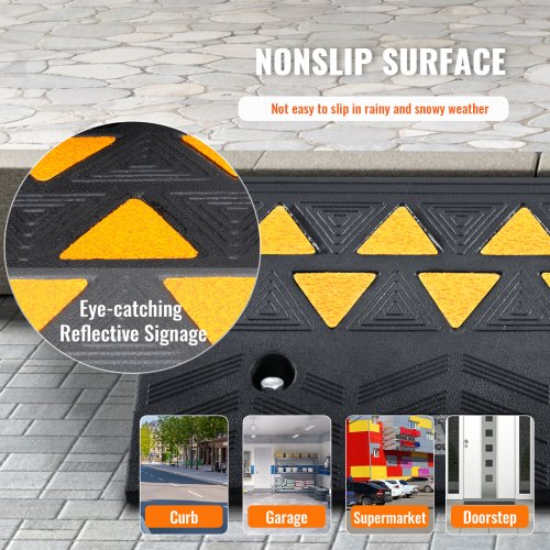 Rubber Curb Ramp 2 Pack 5 Rise Height HeavyDuty 33069 lbs15 T Capacity