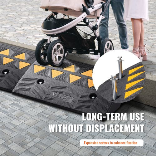 Rubber Curb Ramp 2 Pack 5 Rise Height HeavyDuty 33069 lbs15 T Capacity