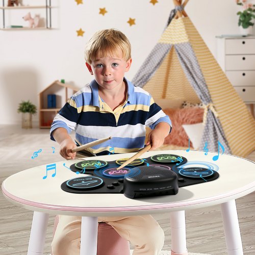 Electric Drum Set 7 Pads Rollup Drum Practice Pad Electronic Drumset