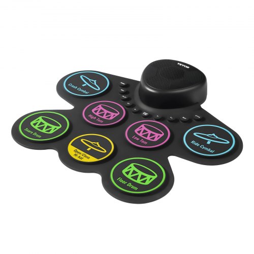 Electric Drum Set 7 Pads Rollup Drum Practice Pad Electronic Drumset