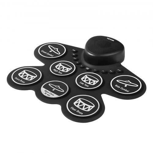 Electric Drum Set 7 Pads Rollup Drum Practice Pad Electronic Drumset