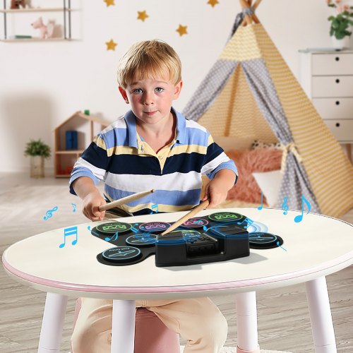 Electric Drum Set 9 Pads Rollup Drum Practice Pad Electronic Drumset