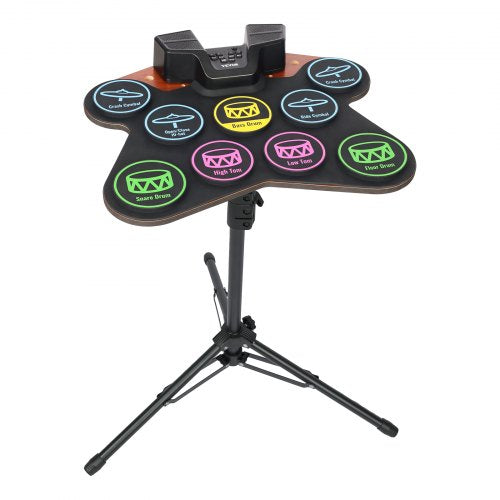 Electric Drum Set 9 Pads Rollup Drum Practice Pad Electronic Drumset