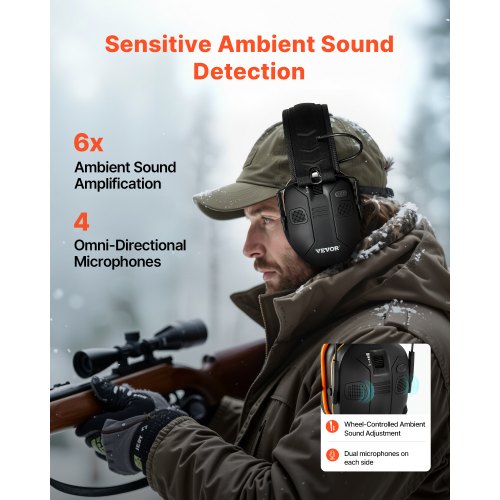 Safety Earmuffs Electronic Ear Muffs with 53 Bluetooth Technology and Sound