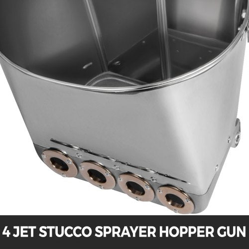 4 Jet 3Hp Stucco Sprayer Plaster Sprayer Cement Mortar Spray Gun Hopper Wall