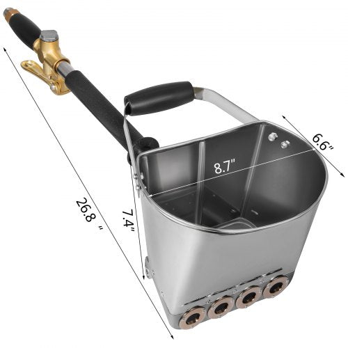 4 Jet 3Hp Stucco Sprayer Plaster Sprayer Cement Mortar Spray Gun Hopper Wall