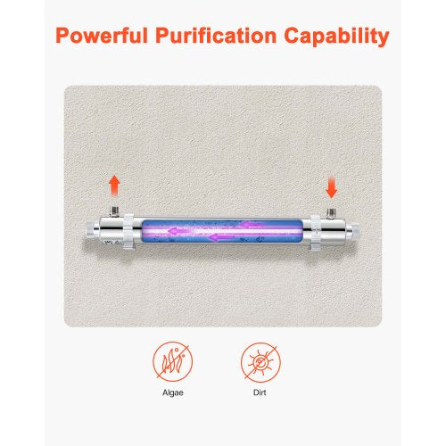 UV Water Purifier 25W 6GPM 110V Versatile Ultraviolet Water Purifier
