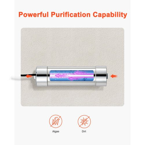 UV Water Purifier 8W 1GPM 110V Versatile Ultraviolet Water Purifier Filter