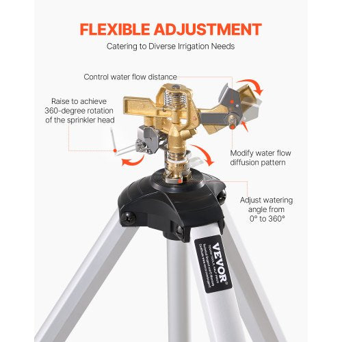 Impact Sprinkler on Tripod Base Heavy Duty Tripod Sprinklers with Brass
