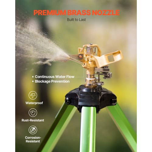Impact Sprinkler on Tripod Base 2 Packs Heavy Duty Tripod Sprinklers with Brass