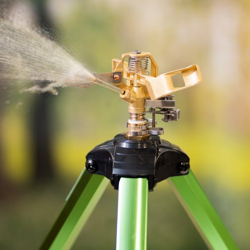 Impact Sprinkler on Tripod Base 2 Packs Heavy Duty Tripod Sprinklers with Brass