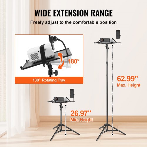 Projector Stand Laptop Stand Tripod Adjustable Height from 2697 to 63