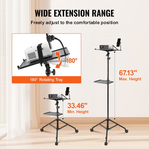 Projector Stand with Wheels Laptop Stand Tripod Adjustable Height from 313