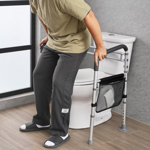 Toilet Safety Rail 300 LBS Foldable Toilet Seat with NonSlip Handles