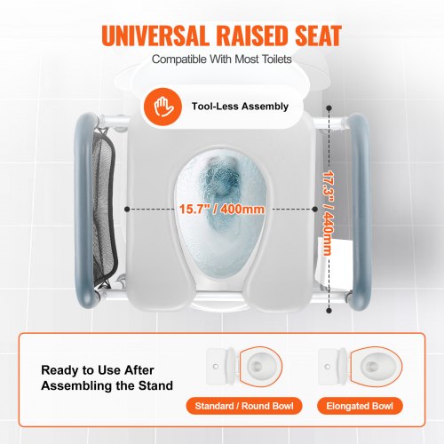 Raised Toilet Seat 7Position Height Adjustment 193 – 252 350lbs