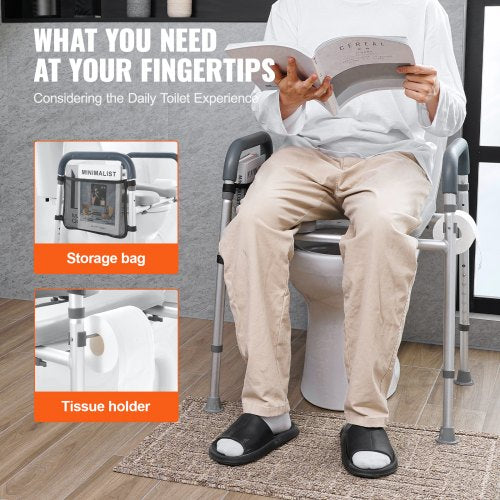 Raised Toilet Seat 7Position Height Adjustment 193 – 252 350lbs