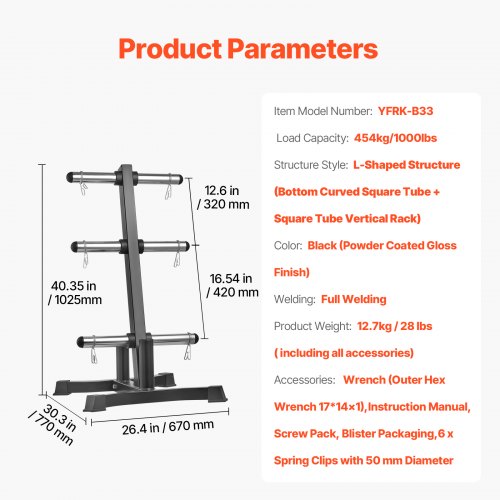Weight Plate Rack L Frame Weight Plate Tree for 2Inch Weight Plates