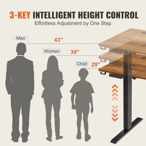 Height Adjustable Desk 472 x 23.6 in 3Key Modes Electric Standing Desk