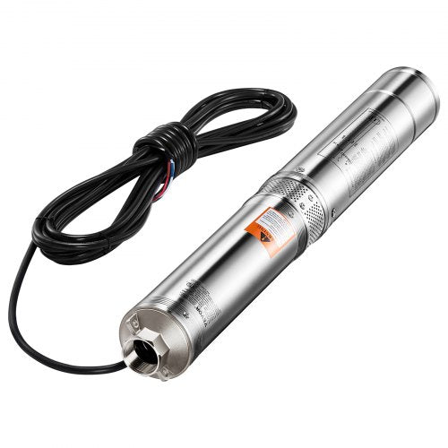 Deep Well Submersible Pump 1 HP Output Power 115V 317 GPM Flow 207 ft