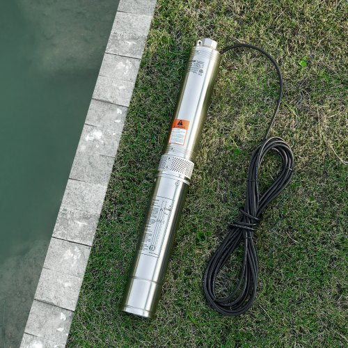 Deep Well Submersible Pump 1 HP Output Power 230V 317 GPM Flow 207 ft