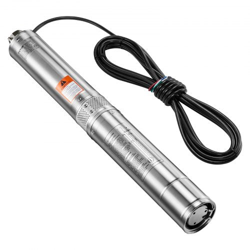 Deep Well Submersible Pump 1 HP Output Power 230V 317 GPM Flow 207 ft
