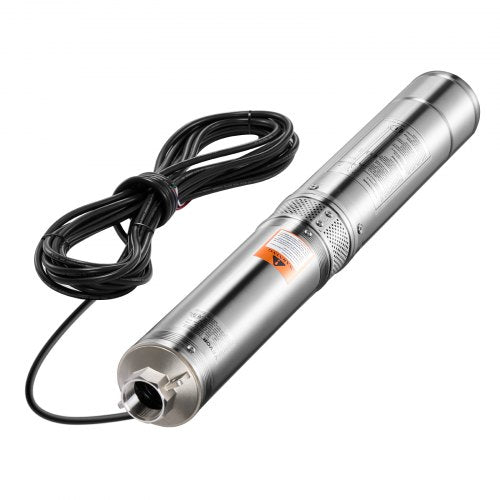 Deep Well Submersible Pump 1 HP Output Power 230V 317 GPM Flow 207 ft