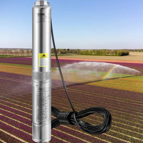 Deep Well Submersible Pump 3HP2200W 230V60Hz 37GPM Flow 640 ft Head