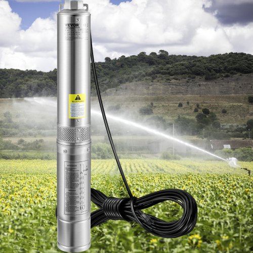Deep Well Submersible Pump 2HP1500W 230V60Hz 37GPM Flow 427 ft Head