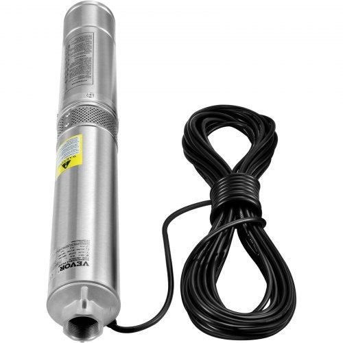 Deep Well Submersible Pump 1HP 230V60Hz 37gpm Flow 207ft Head with 33ft