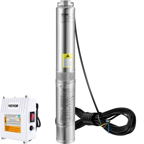 Deep Well Submersible Pump 2HP 230V60Hz 37GPM 427 ft Head with 33 ft