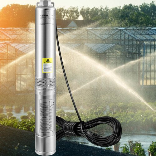 Deep Well Submersible Pump 05HP 115V60Hz 28gpm Flow 167ft Head with 33ft