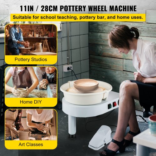 Pottery Wheel 11in Ceramic Wheel Forming Machine 0300RPM Speed Manual