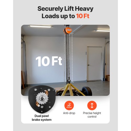Hand Chain Hoist 12 Ton 1100 lbs Capacity Manual Chain Block with Upgrade