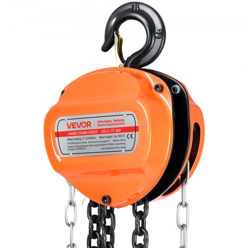Hand Chain Hoist 1 Ton 2200 lbs Capacity Manual Chain Block with Upgrade