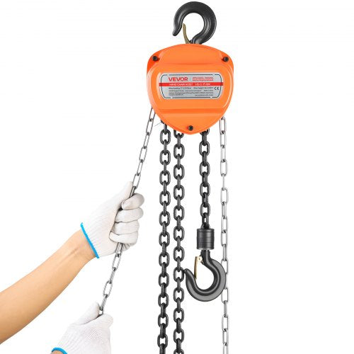 Hand Chain Hoist 1 Ton 2200 lbs Capacity Manual Chain Block with Upgrade 1