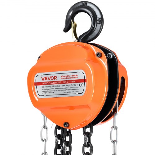 Hand Chain Hoist 1 Ton 2200 lbs Capacity Manual Chain Block with Upgrade 1