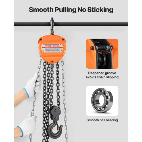 Hand Chain Hoist 2 Ton 4400 lbs Capacity Manual Chain Block with Upgrade