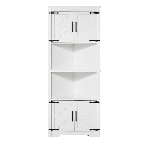 68 Tall Corner Storage Cabinet 6 Tiers Farmhouse Storage Cabinet with 4
