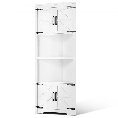 68 Tall Corner Storage Cabinet 6 Tiers Farmhouse Storage Cabinet with 4