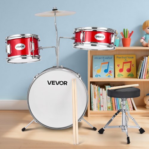 Kids Drum Set 3Piece 14 in Junior Drum Sets Beginner Drums Set with Adjustable