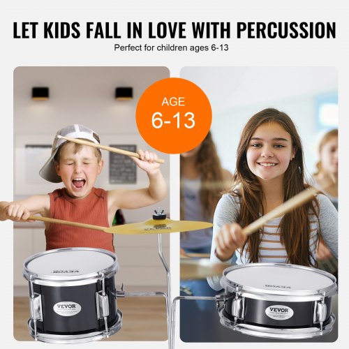 Kids Drum Set 3Piece 14 in Beginner Drum Set with Adjustable Throne