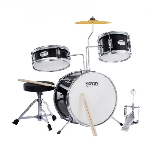 Kids Drum Set 3Piece 14 in Beginner Drum Set with Adjustable Throne